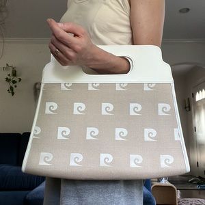 RARE Vintage Pierre Cardin Jacquard Logo Tote